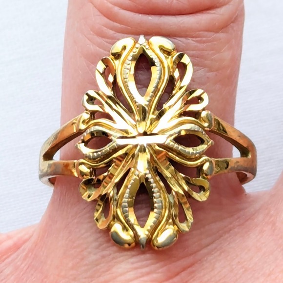 Vintage Cross Ring Signed Size 8.75 - Picture 1 of 7